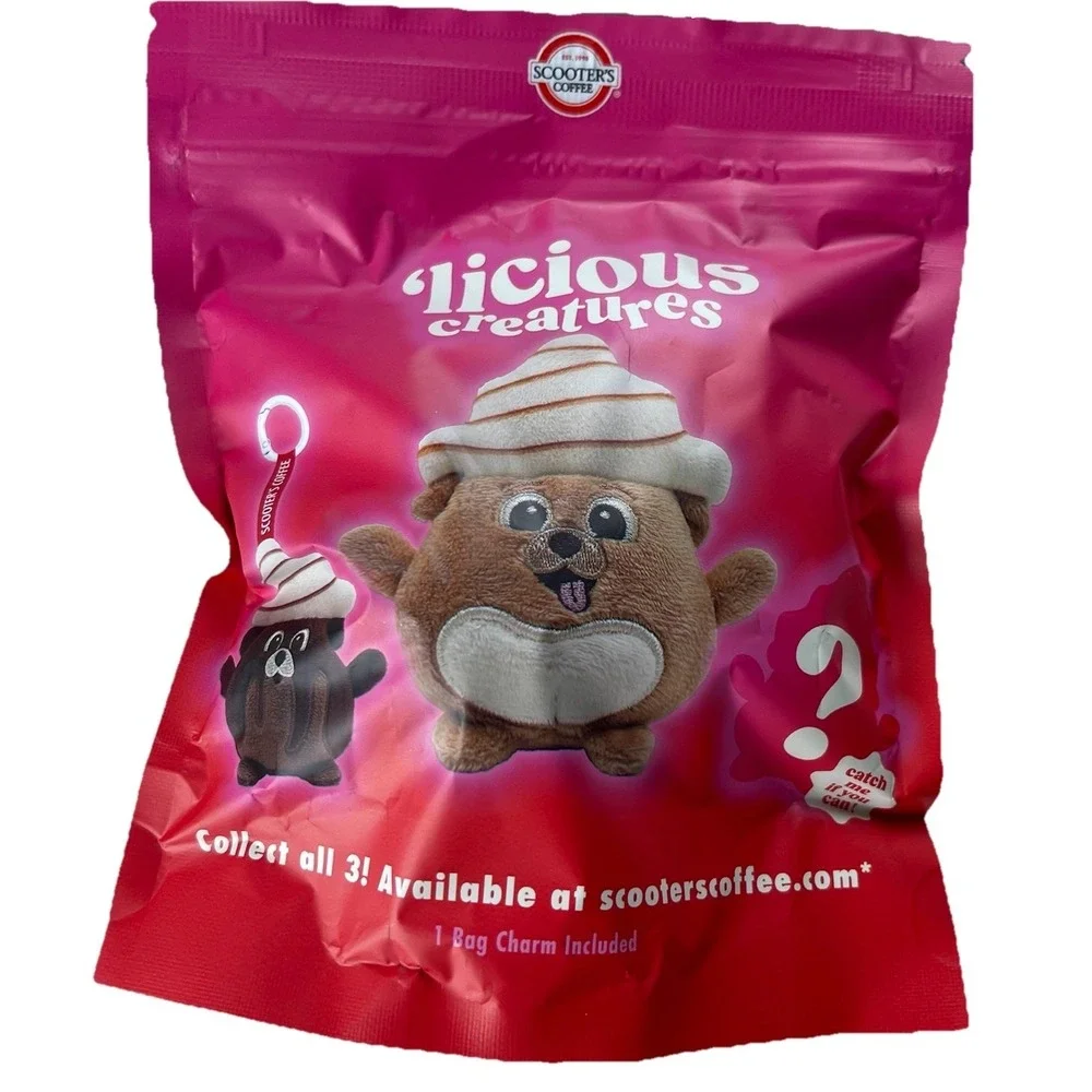 Unopened Scooters Coffee Licious Creatures Blind Bag Charm Plush 3/31/26